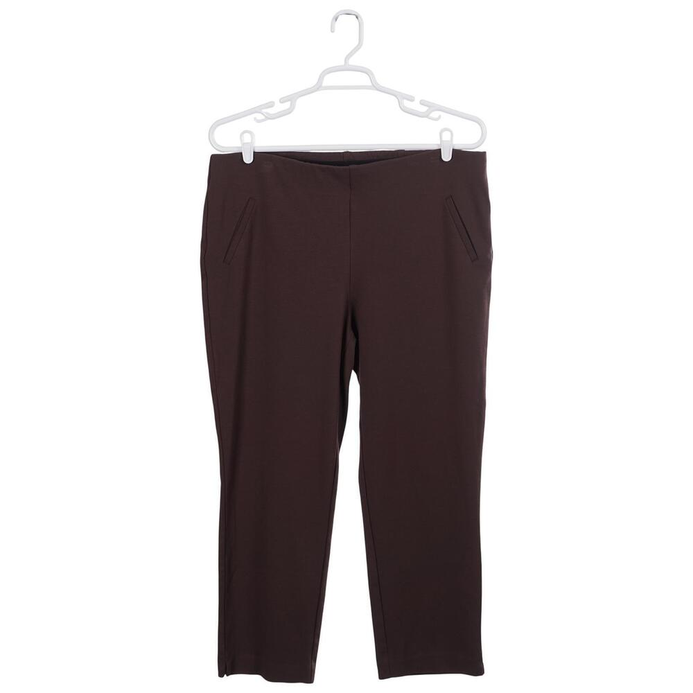 Chico's Ankle Pants 3 XL Brown Pull On Elastic Waist Fabulously Slimming Stretch